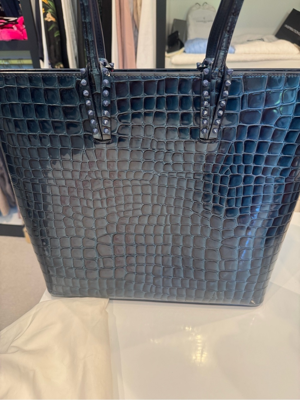 New Christian Louboutin Croc Tote Navy